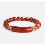 Bracelet lastique en perle de pierre naturelle agate orange