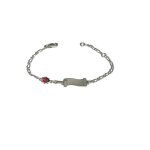 Bracelet - enfant / bb - identit - baptme - 14 cm - coccinelle - maille figaro - argent massif 925 ...