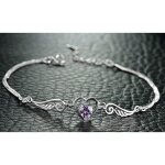 Bracelet femme ailes dange en argent 925 avec cristal suisse - bijoux de qualit�