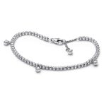 Bracelet femme - argent - 592401c01 - 20 - 20 cm - zirconia cubique - fermoir mousqueton