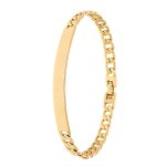 Bracelet - femme - gourmette - identit - maille amricaine - 19 cm - plaqu or jaune 750 / 1000 - 3 ...