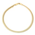 Bracelet - femme / homme - maille anglaise - 205 cm - 4 mm - plaqué or jaune 750 / 1000 - 3 microns Bracelet - femme / homme - maille anglaise - 205 cm - 4 mm - plaqué or jaune 750 / 1000 - 3 microns