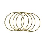 Bracelet - femme - jonc - rigide - rond - cisel - 65 mm - acier - chirurgical - dor - lot de 5
