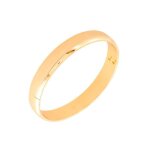 Bracelet - femme - rigide - jonc - rond - large - 11 mm - plaqu or jaune 750 / 1000 - 3 microns - 64 ...