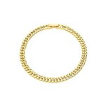 Bracelet - femme - maille gourmette - plaqu or jaune 750 / 1000 - 3 microns - 185 cm - 5 mm - fermoir ...