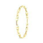 Bracelet - femme - maille grain de café - cristal - blanc - plaqué or jaune 750 / 1000 - 3 microns - ... Bracelet - femme - maille grain de café - cristal - blanc - plaqué or jaune 750 / 1000 - 3 microns - ...