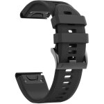 Bracelet pour garmin fenix 5 / fenix 5 plus / descent g1 / descent g1 solar - silicone noir 22mm quickfit ...