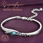 Bracelet gourmette baign dans lor blanc et orn de magnifiques cristaux. bote cadeau offerte. cadeau ...