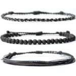 Bracelet de gu�rison en perles de pierre naturelle fait � la main bracelet en corde r�glable (roche de ...