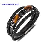 Bracelet homme bijoux - pierre oeil de tigre - multicouche tress cordon mode personnalit bracelet en ...