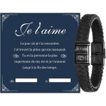 Bracelet homme cuir noir tressé gravure je taimebracelet en cuir pour hommefermoir en acier inxoydablecadeau ... Bracelet homme cuir noir tressé gravure je taimebracelet en cuir pour hommefermoir en acier inxoydablecadeau ...