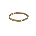 Bracelet - homme / femme - gourmette - identit - maille figaro - 20 cm - plaqu or jaune 750 / 1000 ...