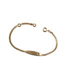 Bracelet - enfant / bb - maille gourmette - identit - coeur - baptme - plaqu or jaune 750 / 1000 ...