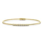 Bracelet jonc - brillaxis - or jaune 18 carats - 9 diamants - couleur blanc - femme