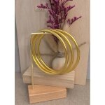 Bracelet jonc rigide - acier dor� - femme - effet scintillant - diam�tre 63 - 64 cm - neuf