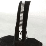 Bracelet large en vrai argent massif 925 pour femme 3 ranges de petites perles boules avec boite pour ...