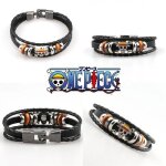 Bracelet de luffy en cuir noir - one piece