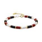 Bracelet - luxenter - siraba - argent 925 - finition or jaune 18k - corail