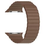 Bracelet magn�tique en cuir marron pour apple watch 42 / 44 / 45 / 49mm