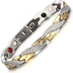 Bracelet magn�tique - power therapy - bracelets anti - fatigue pour femme - acier inoxydable - rond - ...
