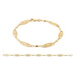 Bracelet - maillons cisel�s - plaqu� or 18 carats - longueur 19 cm - mixte - neuf