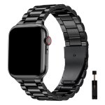Bracelet métallique en acier inoxydable noir compatible avec apple watch 42mm 44mm 45mm 49mm + kit outils ... Bracelet métallique en acier inoxydable noir compatible avec apple watch 42mm 44mm 45mm 49mm + kit outils ...
