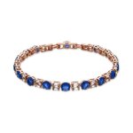 Bracelet - miwyn - zircone saphir - or jaune 18 carats - femme - adulte