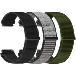 Bracelet montre 22mm - zuuko - nylon - noir / gris / vert - installation rapide - taille r�glable