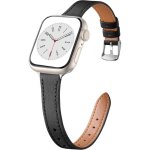 Bracelet pour montre connectee - fleuve - bracelet cuir fin apple watch 38 - 41mm se / series 1 - 10 ...