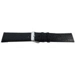 Bracelet de montre - my - montre - 22mm (20mm) - cuir de buffle grain� - doublure nubuck - noir 28mm