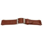 Bracelet montre cuir lisse marron (interm�diaire) 17mm - style swatch
