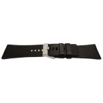 Bracelet de montre diesel style en cuir lisse noir 30mm (24mm)
