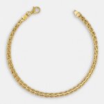 Bracelet or 18 carats 750 jaune maille palmier plate - femme