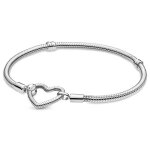 Bracelet - pandora - 599539c00 - 17 - argent fin 925 - c?ur - torque rigide