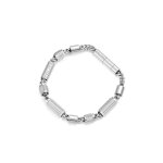 Bracelet - police - urban texture - argent - cuir - homme