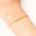 Bracelet religieux croix chrtienne acier inoxydable or ? bracelet religieux rglable ? bijou chrtien ...