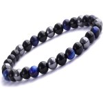 Bracelet triple protection oeil de tigreperles en h�matite et obsidienne noire de pierre oeil de tigre ...