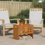 Brasero portable vidaxl marron 50 x 30 x 40 cm en acier - foyer ext�rieur � poser