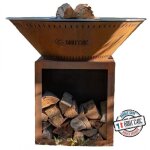 Classique double cuve corten - brasero 103 cm - idéal pour des soirées chaleureuses en extérieur avec ... Classique double cuve corten - brasero 103 cm - idéal pour des soirées chaleureuses en extérieur avec ...