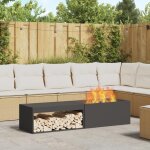 Brasero avec rangement pour b�ches noir 160x45x35 cm acier