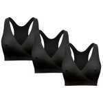 Brassi�re dallaitement keep cool - lot de 3 - noir - taille m - confort pour la nuit - soutien doux pour ...