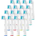 Têtes de rechange - compatible braun oralb - lot de 16 - couleur bleue - pour brosse électrique Têtes de rechange - compatible braun oralb - lot de 16 - couleur bleue - pour brosse électrique