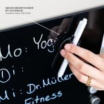 Bremermann tableau magn�tique avec fa�ade en verre noir 6 aimants et 1 marqueur