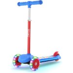 Bremtoy trottinette enfant 3 ans + avec plateau lumineux et roues led pu hauteur r�glable sur 4 niveaux ...