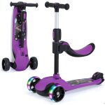Bremtoy trottinette pour enfants 4 hauteur r�glable 3 roues led �l�gantes trottinette pliante charge ...