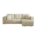 Brighton - canap� dangle convertible 4 places avec coffre en velours beige