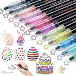 Brillant magie des stylos12 couleur double ligne mtallique des stylos des paillettes des stylosdes feutresde ...