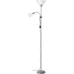 Spari lampadaire 2l avec liseuse argent / blanc e27 + e14