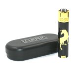 Briquet clipper unicorn gold présenté dans un étui Briquet clipper unicorn gold présenté dans un étui
