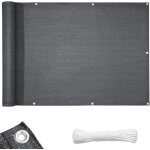 Brise - vue 5 mètres pour balcon avec protection uv 90% corde de fixation de 12 mètres incluse anthracite ... Brise - vue 5 mètres pour balcon avec protection uv 90% corde de fixation de 12 mètres incluse anthracite ...